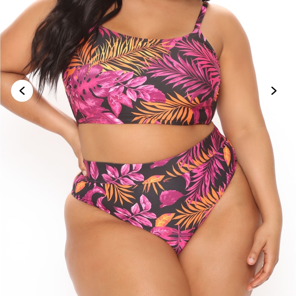 Fashion Nova Pink and Orange Tropical Bikini🌸🌸